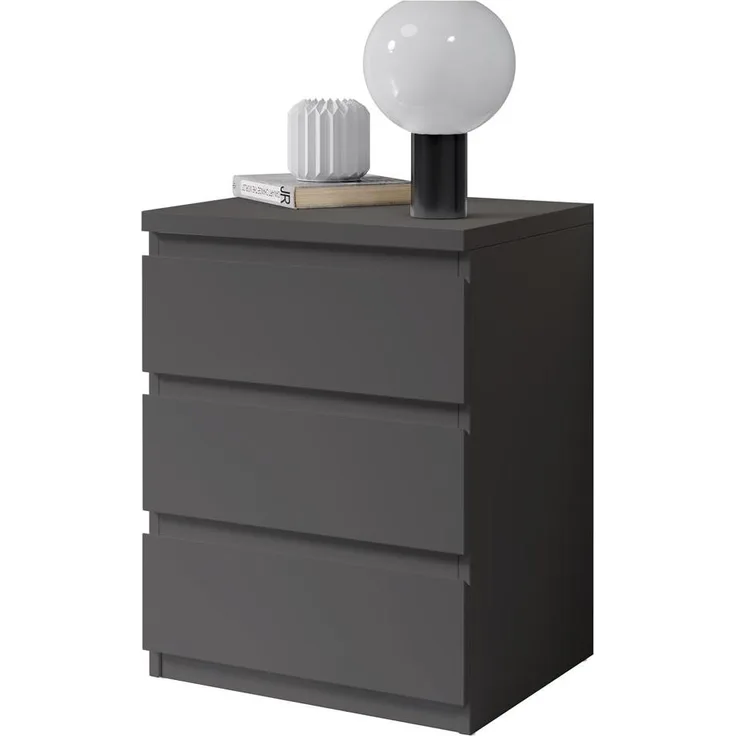 Nachtkommode >Olli< in Graphit - 45x61x38cm (BxHxT)