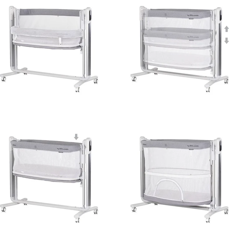 Chipolino Babywiege elektrisch Ultima Beistellbett Schaukelfunktion Musik Timer grau – Bild 4