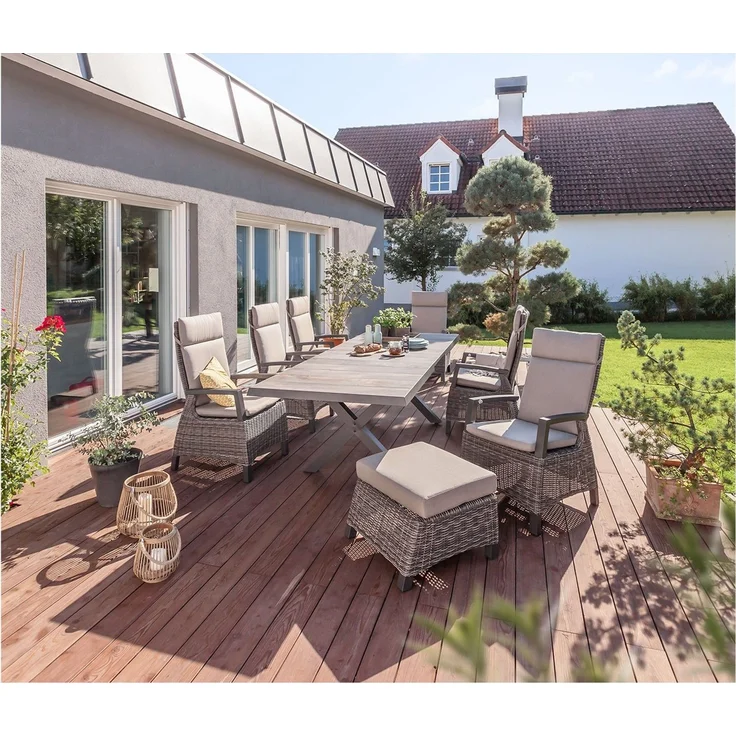 Gartensessel Corido, Rattan, Grau, Schwarz, 61 x 109 x 62 cm – Bild 10