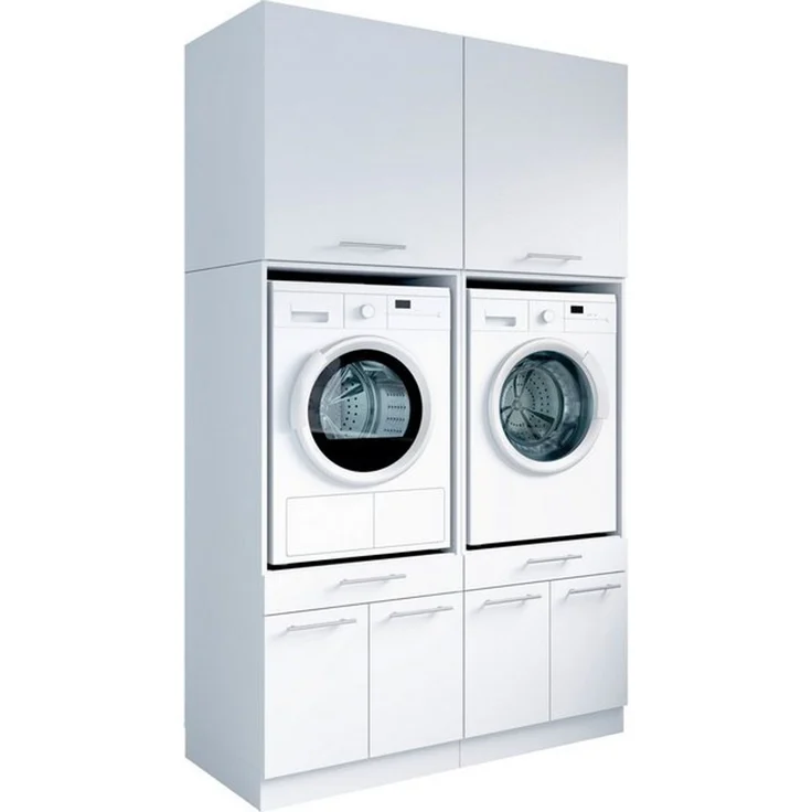 Laundreezy Mehrzweckschrank-Set Laundreezy, 4-tlg. Mehrzweckschrank-Set B/H/T 135/238/68 cm, (4-St), Breite 135 cm, Soft-Close-Funktion, höhenverstellbare Füße – Bild 4