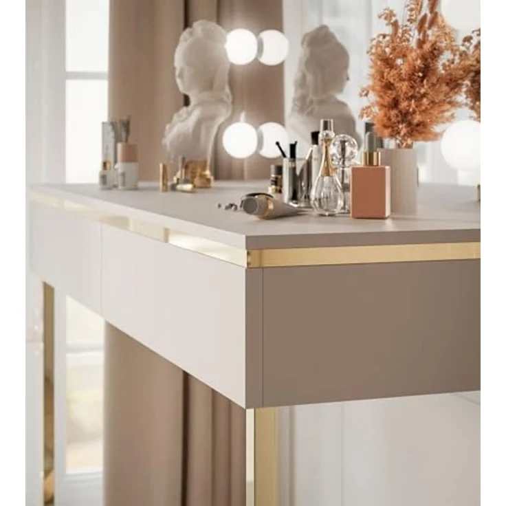 Lookway Schminktisch AURORA GOLD ELITE Kaschmir mit Spiegel – Bild 4