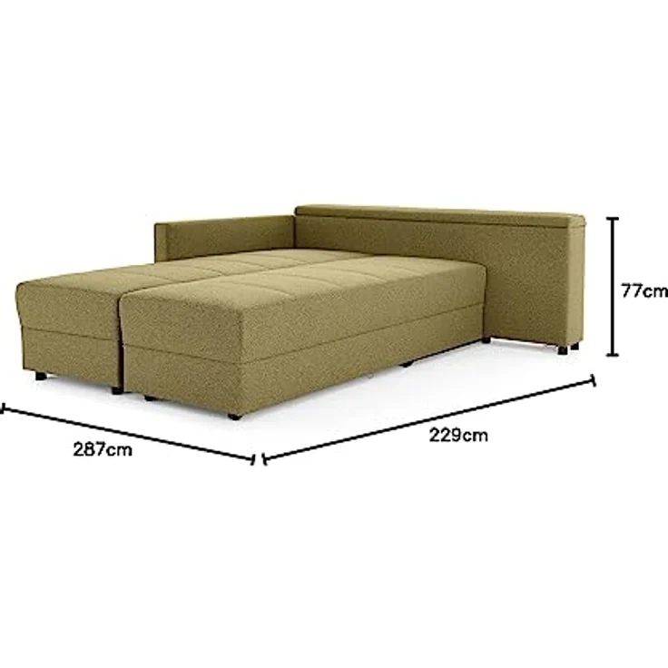 LOOKS by Wolfgang Joop Looks III Designer Sofa mit Boxspringfederung, Ecksofa mit Bettfunktion, braun, 287x229x77 cm – Bild 3