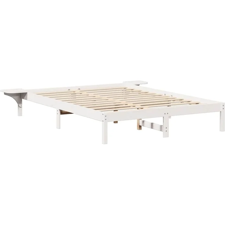 vidaXL Bettrahmen Weiß 160 x 200 cm Massives Kiefernholz 873182 – Bild 4