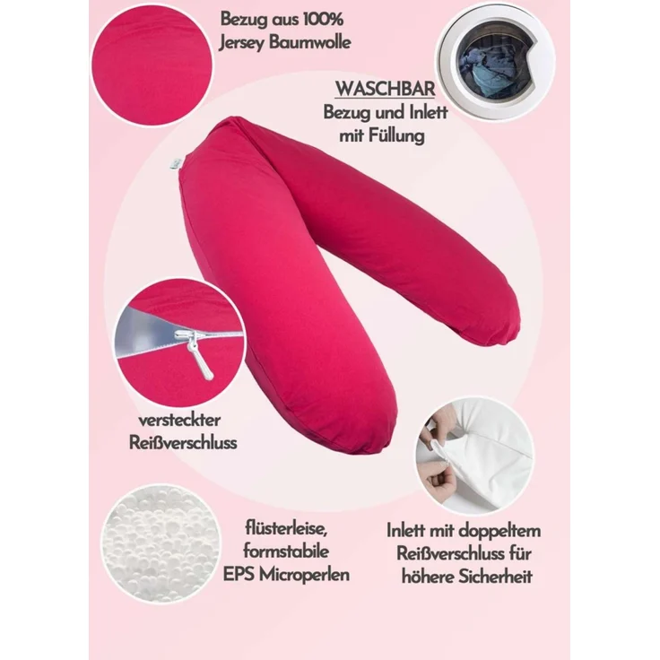 pic Bear Stillkissen PREMIUM 194 cm, Purpur-rot : Purpur-rot – Bild 1