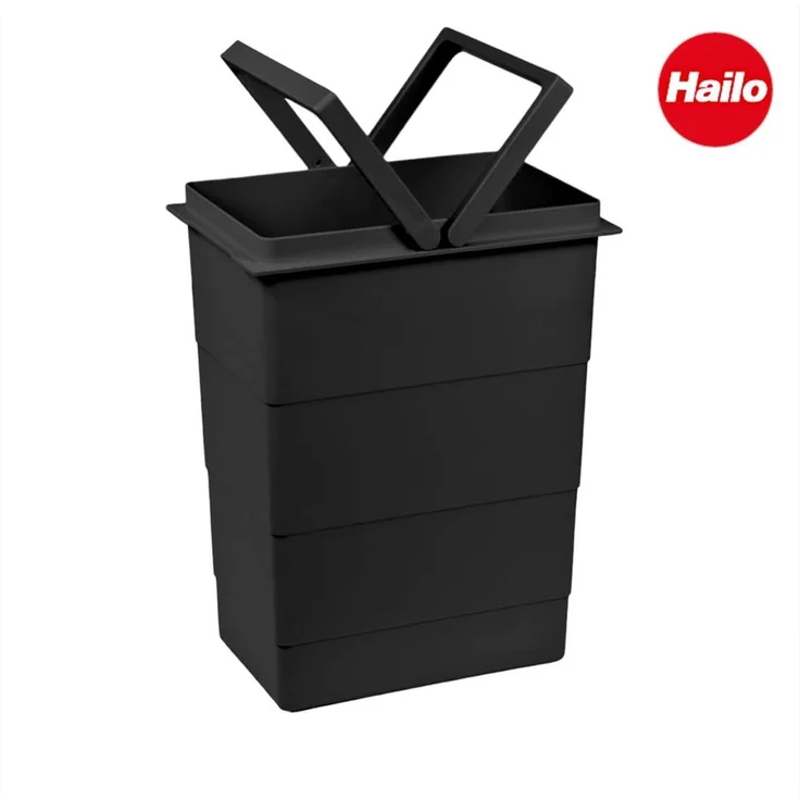 Hailo Inneneimer 1225959 schwarz 8 L 226 x 156 x 295 mm mit Deckel – Bild 4