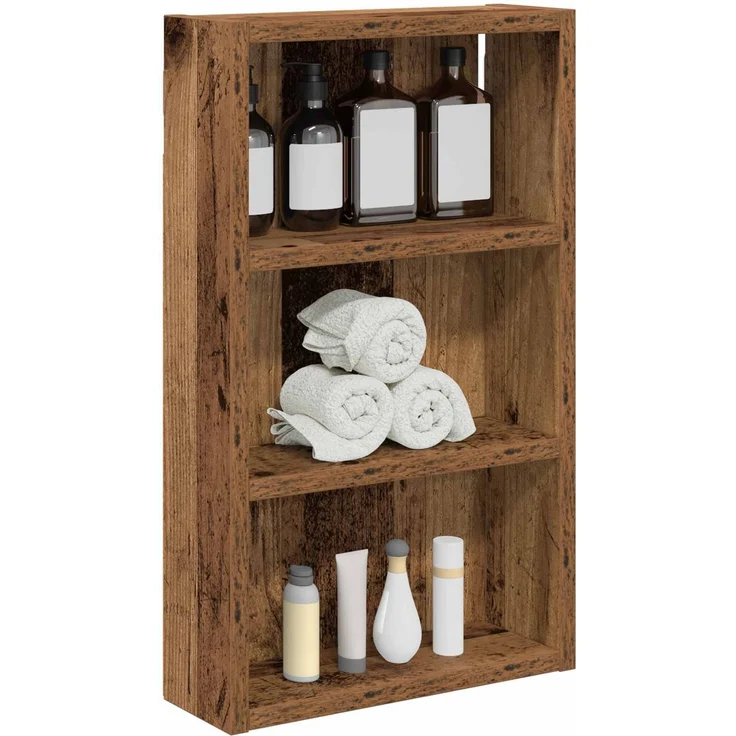 vidaXL Badezimmer-Wandschrank Altholz 30 x 10 x 50 cm Holzwerkstoff 889317 – Bild 3