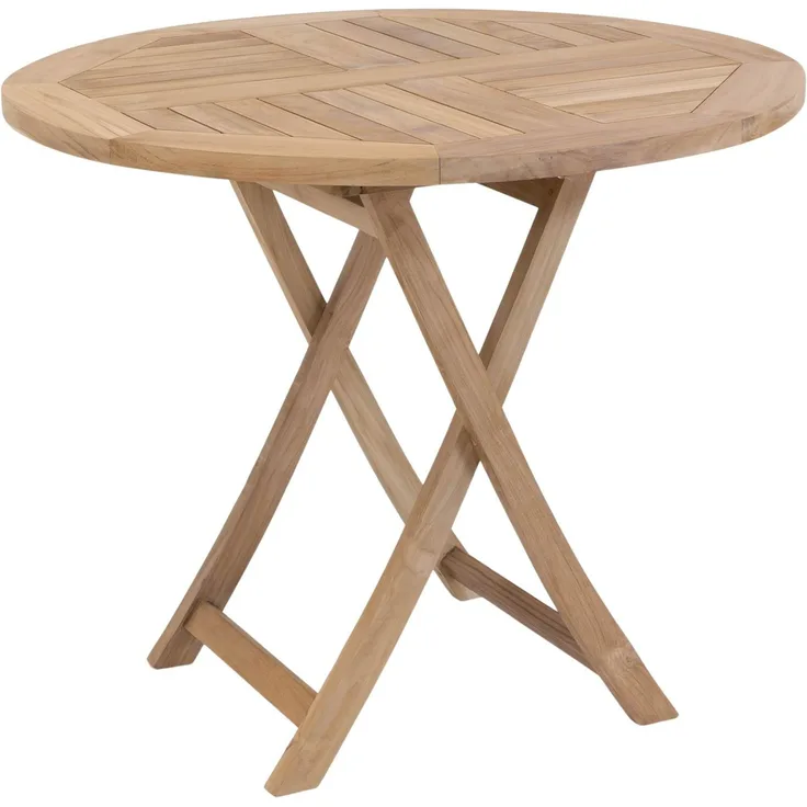 Premium Teak Klapptisch rund Gartentisch Gartenmöbel Teaktisch Beistelltisch