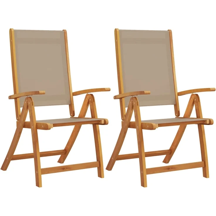 vidaXL Gartenstühle 2 Stk. Klappbar Massivholz Akazie und Textilene 4008423 – Bild 1