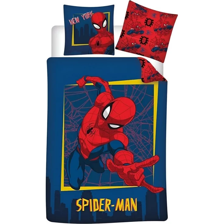 MARVEL Bettwäsche Marvel Spider-Man Jungen Flanell Bettwäsche Set, Flanell, 2 teilig, 135/140 x 200 cm Deckenbezug, 65x65 cm Kissenbezug