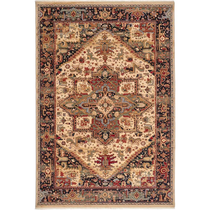 THEKO Orientteppich Saharna, Beige, 250x340 cm, Oeko-Tex®, geeignet für Fußbodenheizung, Kurzflorteppich mit orientalischem Design