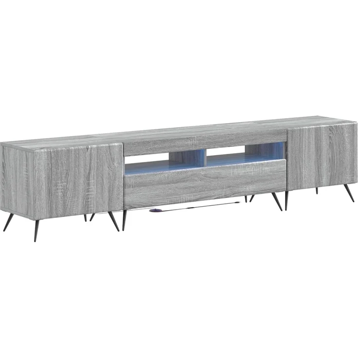 vidaXL LED-TV-Schrank BREDA 3 stk. Sonoma-Grau Holzwerkstoff 3416928 – Bild 2