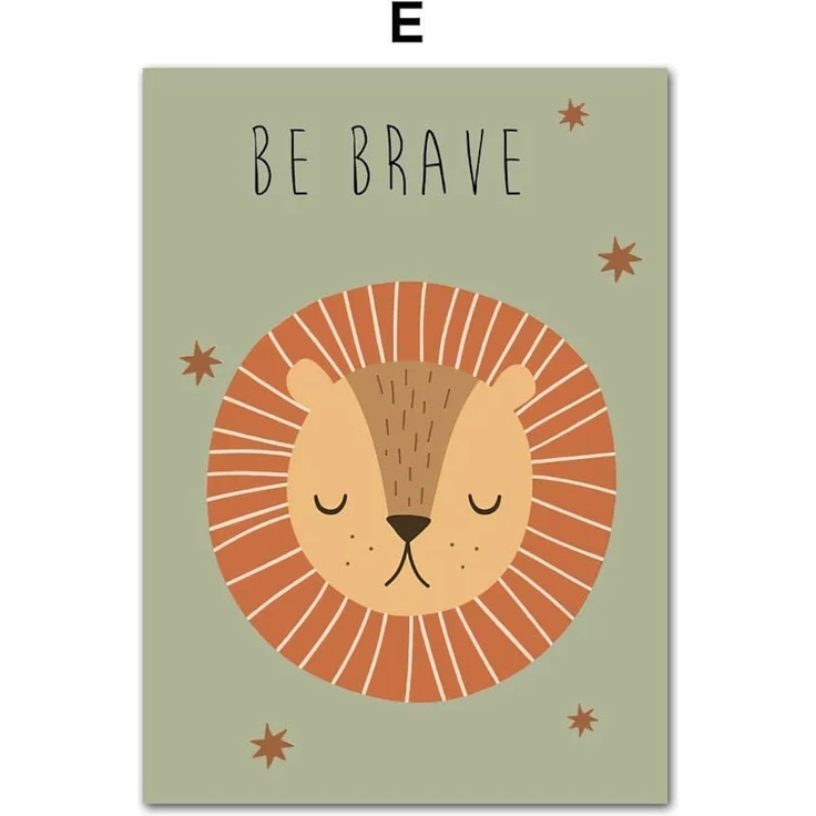 Poster Safari Hakuna Matata Löwe Regenbogen als Deko Print ohne Rahmen - E / 15 x 20 cm