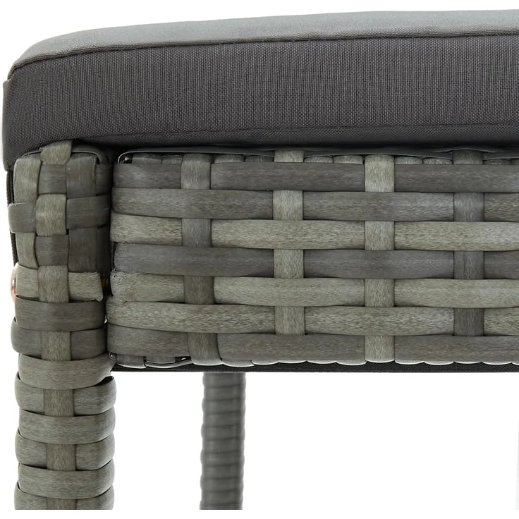 vidaXL Garten-Barhocker mit Kissen 2 Stk. Grau Poly Rattan 316669 – Bild 7