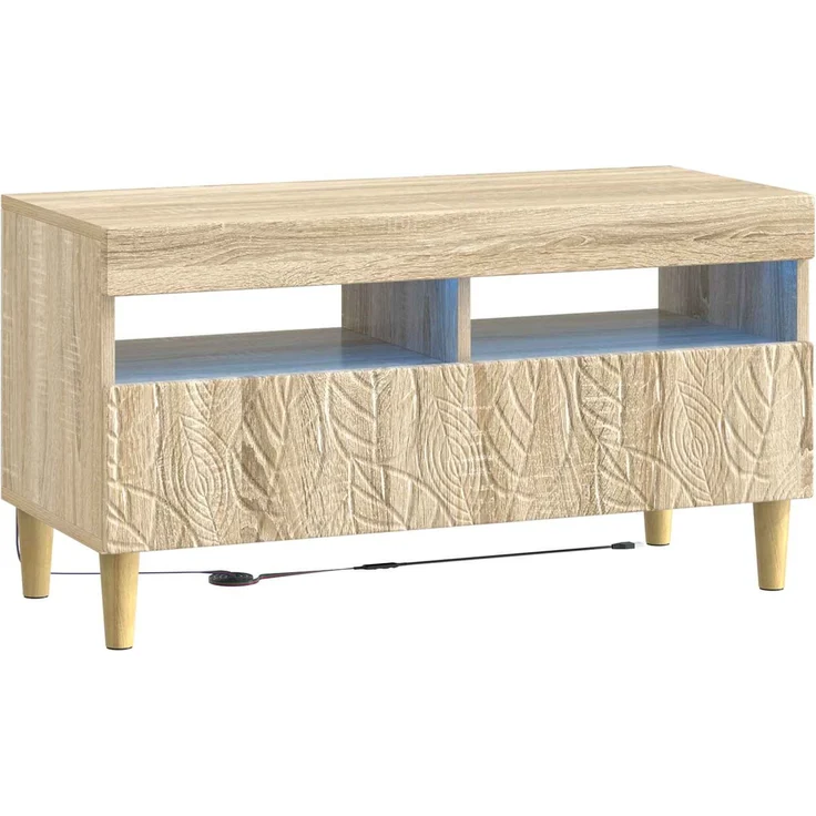 vidaXL 3-teiliges LED TV Regal DELFT Sonoma-Eiche Holzwerkstoff 3416759 – Bild 5