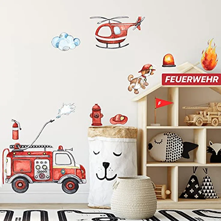 WANDKIND Wandtattoo Feuerwehr Set V246, selbstklebend – Bild 2
