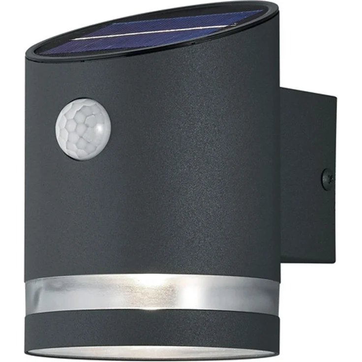 Reality Leuchten LED Solar Außenwandleuchte Salta R22231142, Kunststoff anthrazit, inkl. 3 Watt LED, Bewegungsmelder – Bild 2