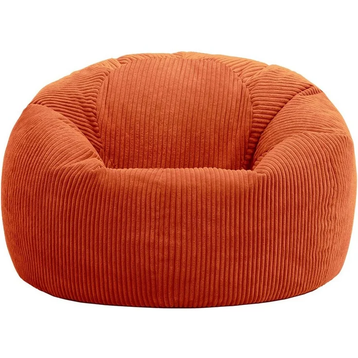 Icon Kingston Sitzsack Cord, Orange, Sitzsack Erwachsene mit Füllung, Bean Bag, Cord Sessel, Lounge Sessel, Lounge Stuhl, Schlafzimmer, Wohnzimmer, Wohnzimmer Möbel – Bild 4