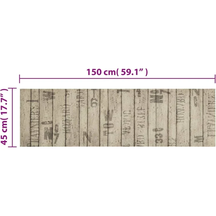 vidaXL Küchenteppich Waschbar Zaun 45x150 cm Samt 4005638 – Bild 5