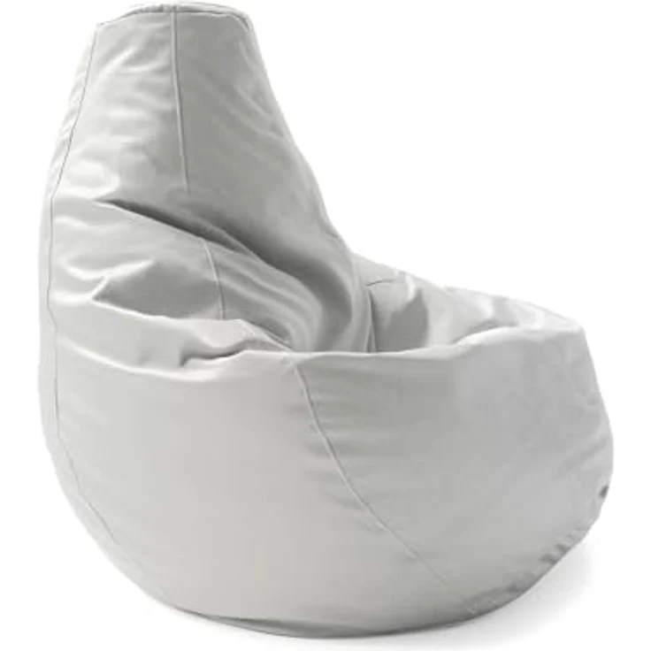 Talamo Italia - Annachiara-Pouf, Sitzsack-Pouf, Sitzsack aus Öko-Leder, 100 % Made in Italy, 70 x 70 x 110 cm, Weiß – Bild 4