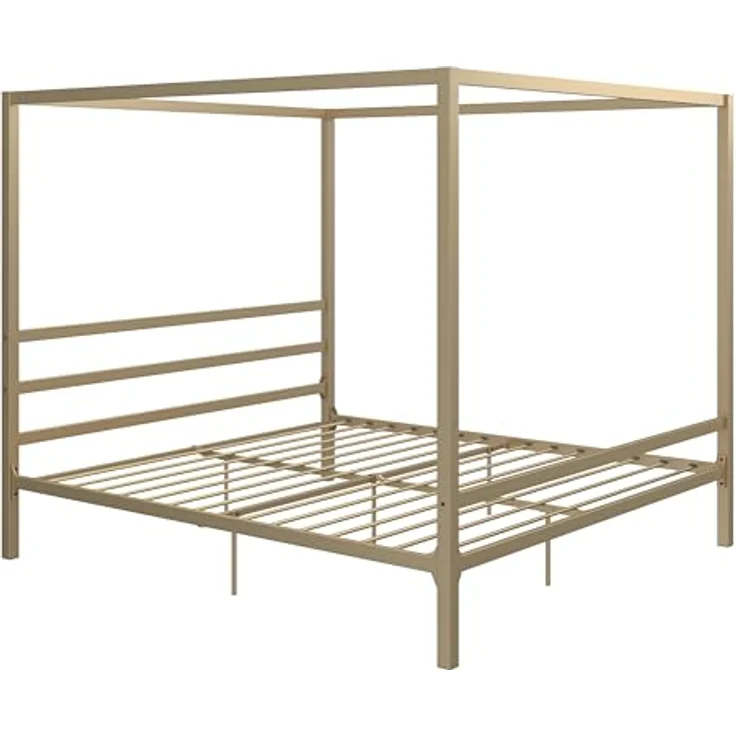 DHP Furniture Modern Canopy Gold Metal Bed Superking – Bild 5