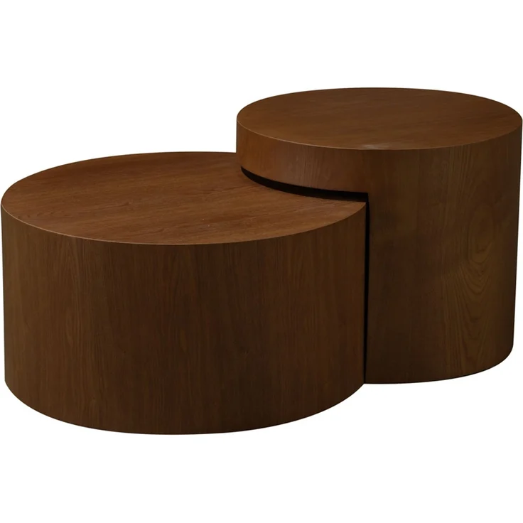 Bronx71 Couchtisch Set Ontario Ø55 / Ø80 cm Eiche dunkel – Bild 1