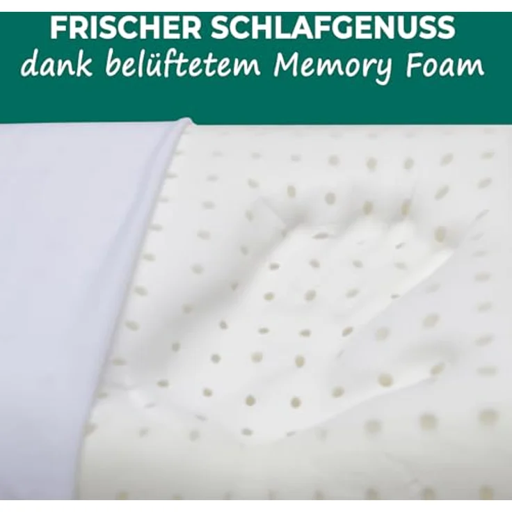 KNERST Nackenstützkissen Memory Foam Kissen, Füllung: 100% CosyPUR Gelschaum, Kopfkissen für ultimativen Komfort in jeder Schlafposition – Bild 6