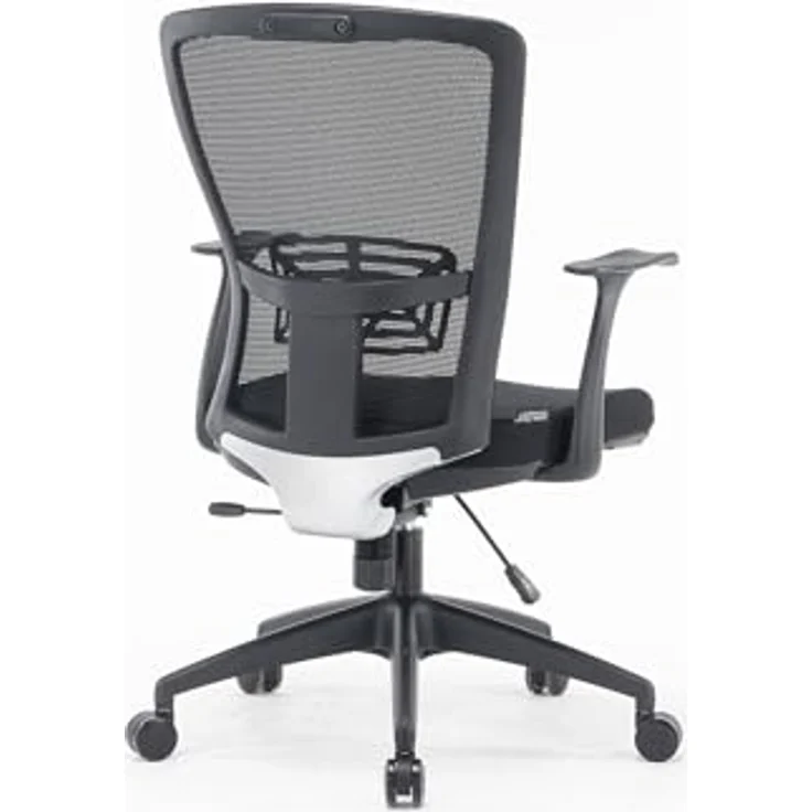 Dmora Drehstuhl Barzio, Schwarz, Verstellbar, Gepolstert, 5 Rollen – Bild 6
