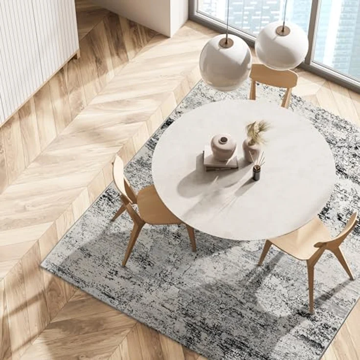 Novel Webteppich Antea, Rechteckig, Schwarz-Beige, 133x190 cm, Pflegeleicht, Antistatisch, Für Fußbodenheizung geeignet, Oeko-Tex® Standard 100 – Bild 7