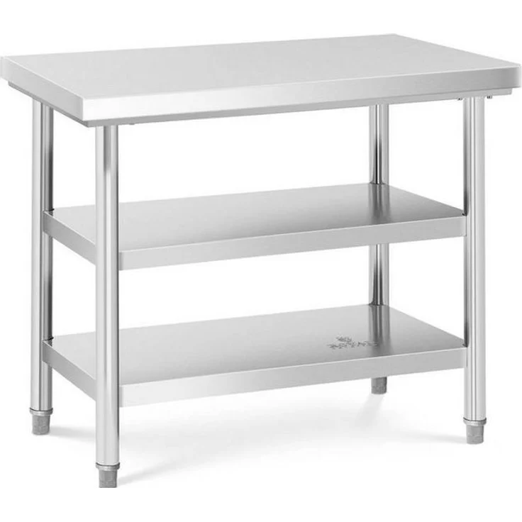 Royal Catering Arbeitstisch 100 x 70 cm Edelstahltisch 600 kg Edelstahl Zerlegetisch 3 Ebenen, verschiedene Größen – Bild 1