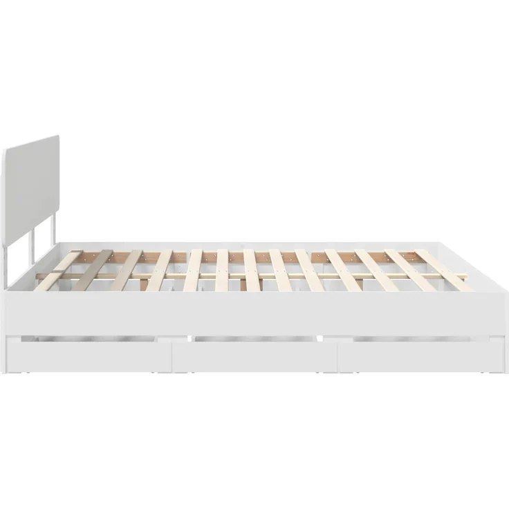 vidaXL Bettrahmen mit Schubladen Weiß 180 x 200 cm Holzwerkstoff 3412157 – Bild 9
