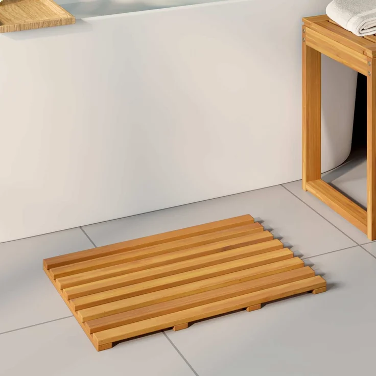 vidaXL Badematte 2 stk. Natur 56 x 37 cm Massivholz Akazie 42025258 – Bild 1