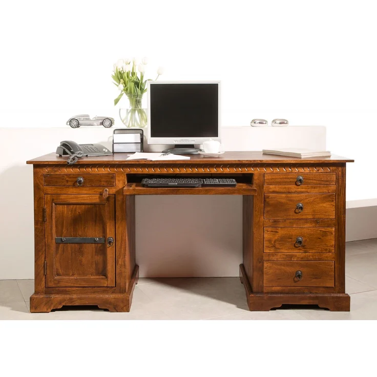 Schreibtisch Akazie 158x54x76 honig lackiert OXFORD #0522 – Bild 3