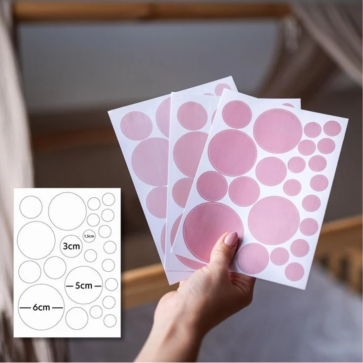 lilimaus Wandsticker Herzen, Sterne & Punkte selbstklebend - Deko fürs Kinderzimmer (132 St), Herzen, Sterne oder Punkte - 36er- & 132er-Set, ablösbar – Bild 3