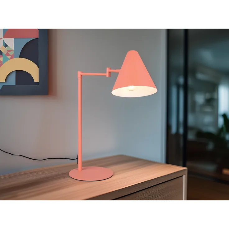 Retro Schreibtischlampe COSIMA mit Schwenkarm aus Metall Apricot, Höhe 50,5cm