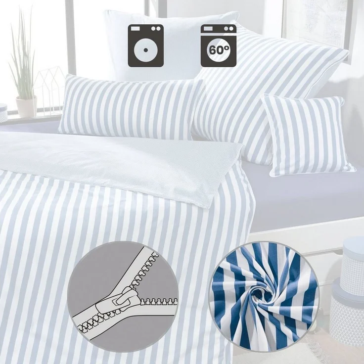 Erwin Müller Kissenbezug Kuschelkissenbezug, Single-Jersey Streifen – Bild 2