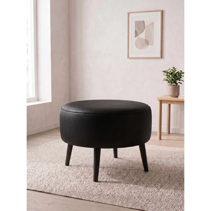 Hanah Home 'Az-Ovl-02-Syh - Black' Pouffe, Schwarz, 60 x 42 x 60 cm – Bild 1
