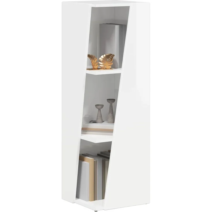 vidaXL Seitenregal Hochglanz Weiß 33 x 32 x 100,5 cm Holzwerkstoff 892421 – Bild 3