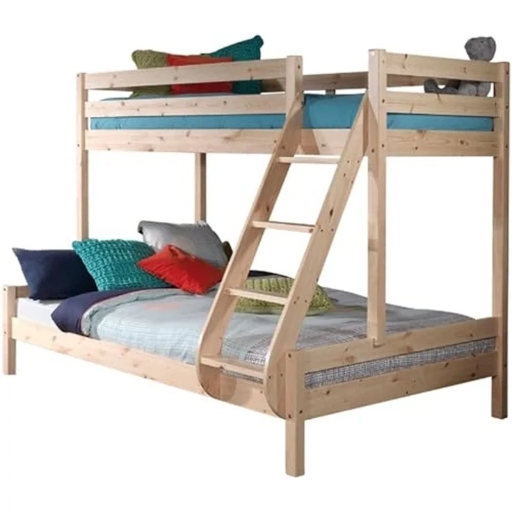 Vipack 'Martin' Etagenbett, natur, 90x200/140x200 cm, Kiefer massiv, inkl. Lattenroste – Bild 1