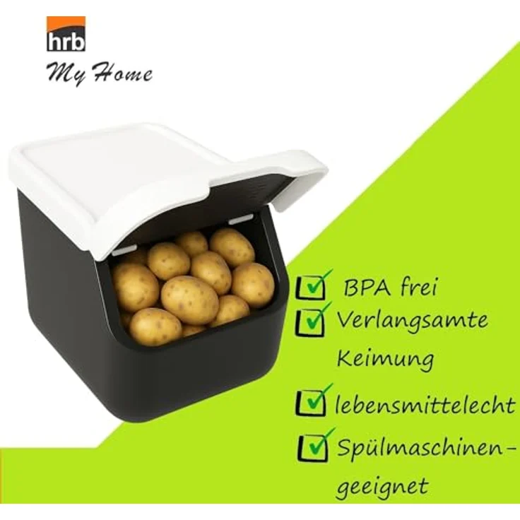 hrb Auffangbehälter Aufbewahrungsbox mit Deckel - Kartoffelbox - Aufbewahrungsbox, (1-tlg) – Bild 4