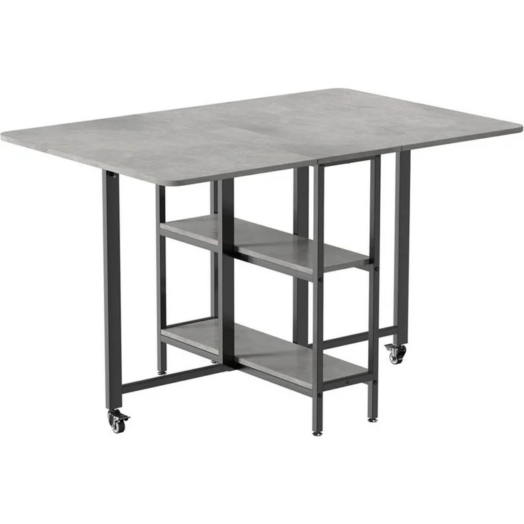 Mondeer Esstisch Klappbarer (1 Tisch), Gestell aus Metall, mit Zwei offene Ablagefächer, Breite 140cm – Bild 5