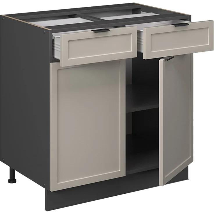 Küchenunterschrank Fame-Line GrauBeige 80 cm ohne Arbeitsplatte Vicco – Bild 4