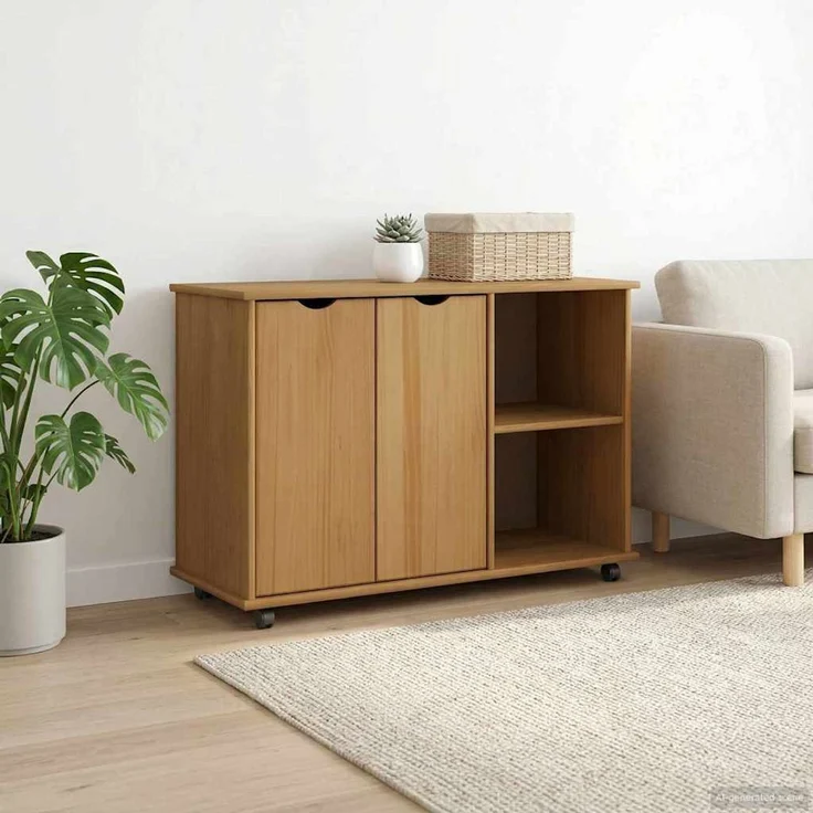 vidaXL Rollschrank MOSS 100 x 39 x 65,5 cm Massivholz Kiefer 42028384 – Bild 1
