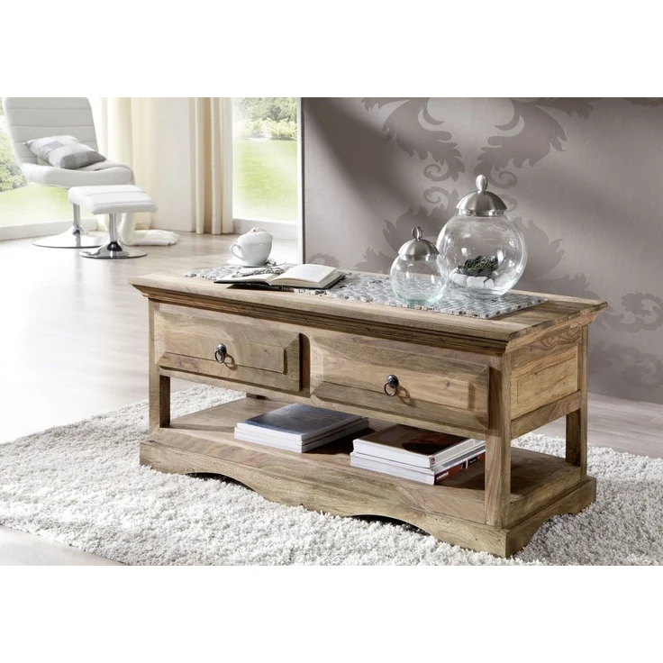 Couchtisch Sheesham 110x50x50 grau geölt LEEDS #44 – Bild 7