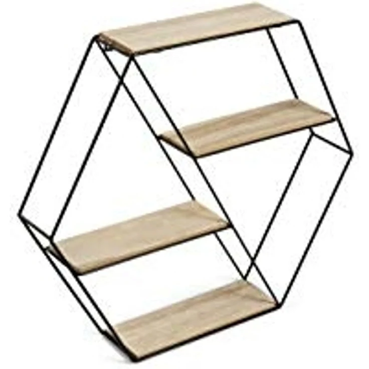 Mascot Regal LIFA LIVING Wandregal Malaga Holz Metall, Hängeregal, 66,5x14,3x33,6cm, 1-tlg. – Bild 6