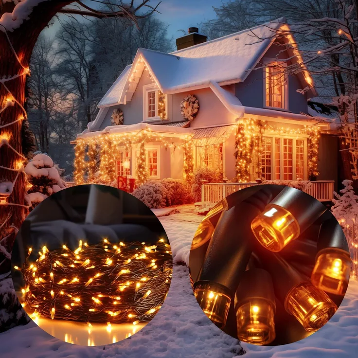 Monzana Lichterkette 100 LED Warmweiß Timer Innen Außen Weihnachten Weihnachtsdeko Weihnachtsbaum