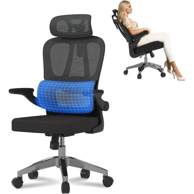 FLEXISPOT Bürostuhl Ergonomischer Schreibtischstuhl, Höhenverstellbarer Sitz, Arbeitsstuhl, Computerstuhl, 95°-120° – Bild 5