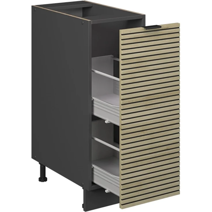 Apothekerschrank Fame-Line Eiche Paneel 30 cm ohne Arbeitsplatte Vicco – Bild 4