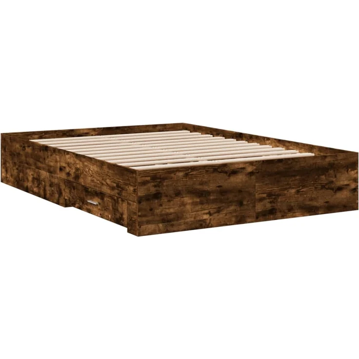 vidaXL Bettgestell mit Schubladen Räuchereiche 120x200cm Holzwerkstoff 3280395 – Bild 6