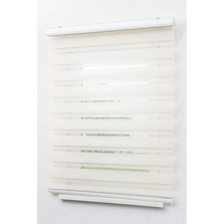 Lysel - Qualitätsdoppelrollo Leinen, (B x H) 220cm x 175cm in beige/Leinen – Bild 5