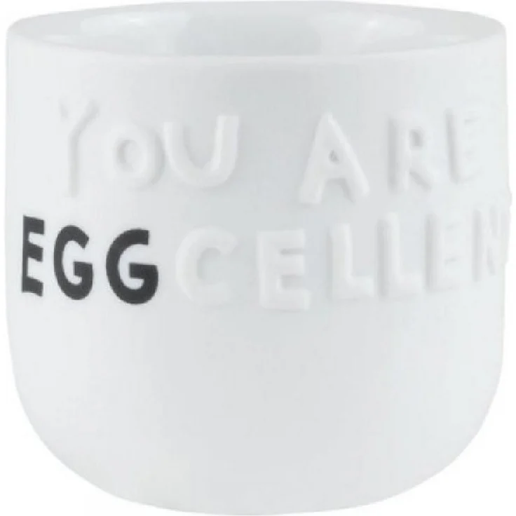 Räder Eierbecher Design Eierbecher Guten Morgen You are eggcellent Weiß – Bild 1